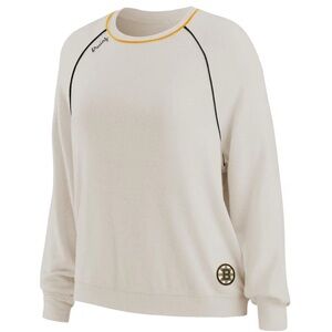 Erin Andrews Boston Bruins Women's Oatmeal Raglan Pullover Sweatshirt Pajama Set